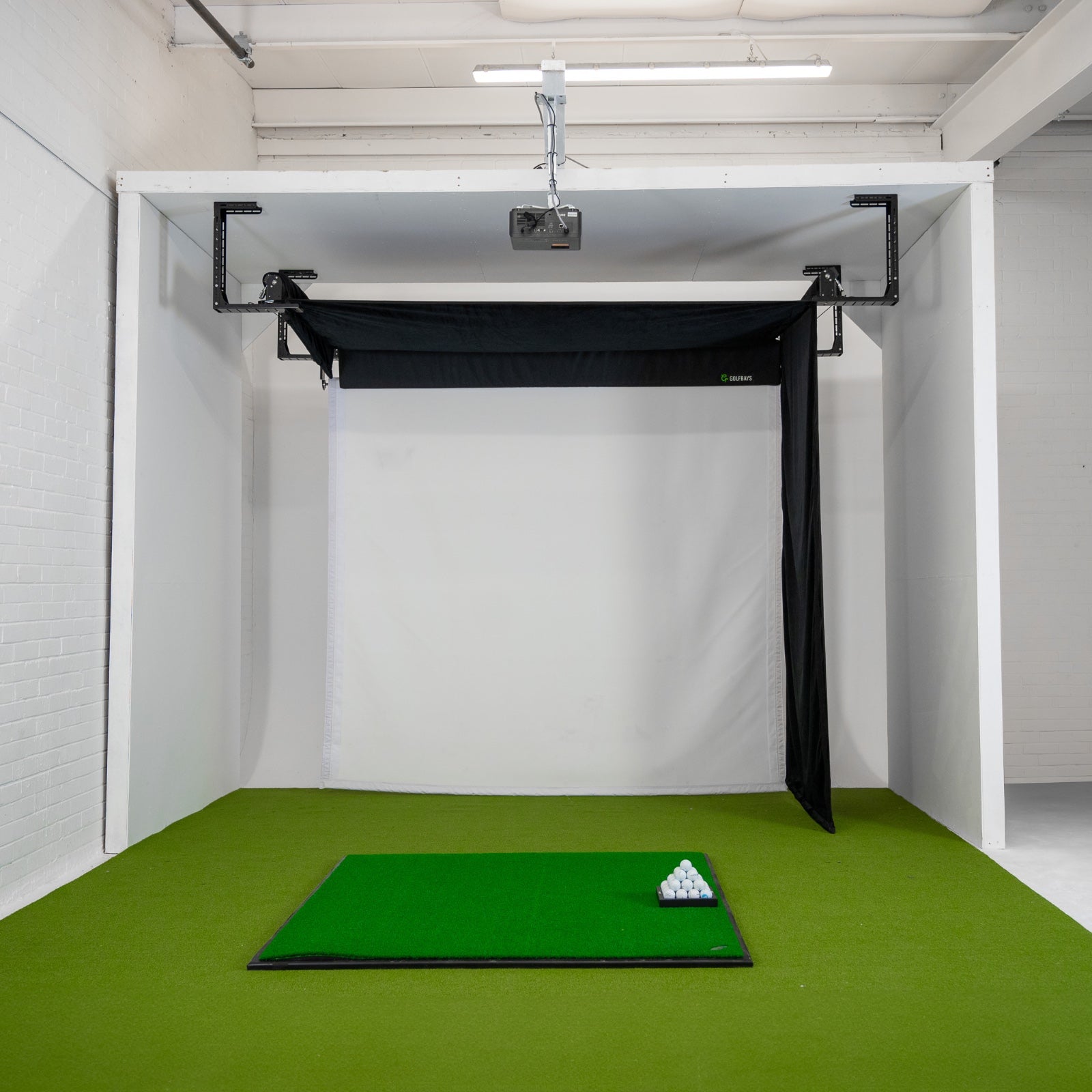 Golfbays Retractable Simbox Golf Simulator Enclosure - W 3.2m x H 3m x D 1.2m