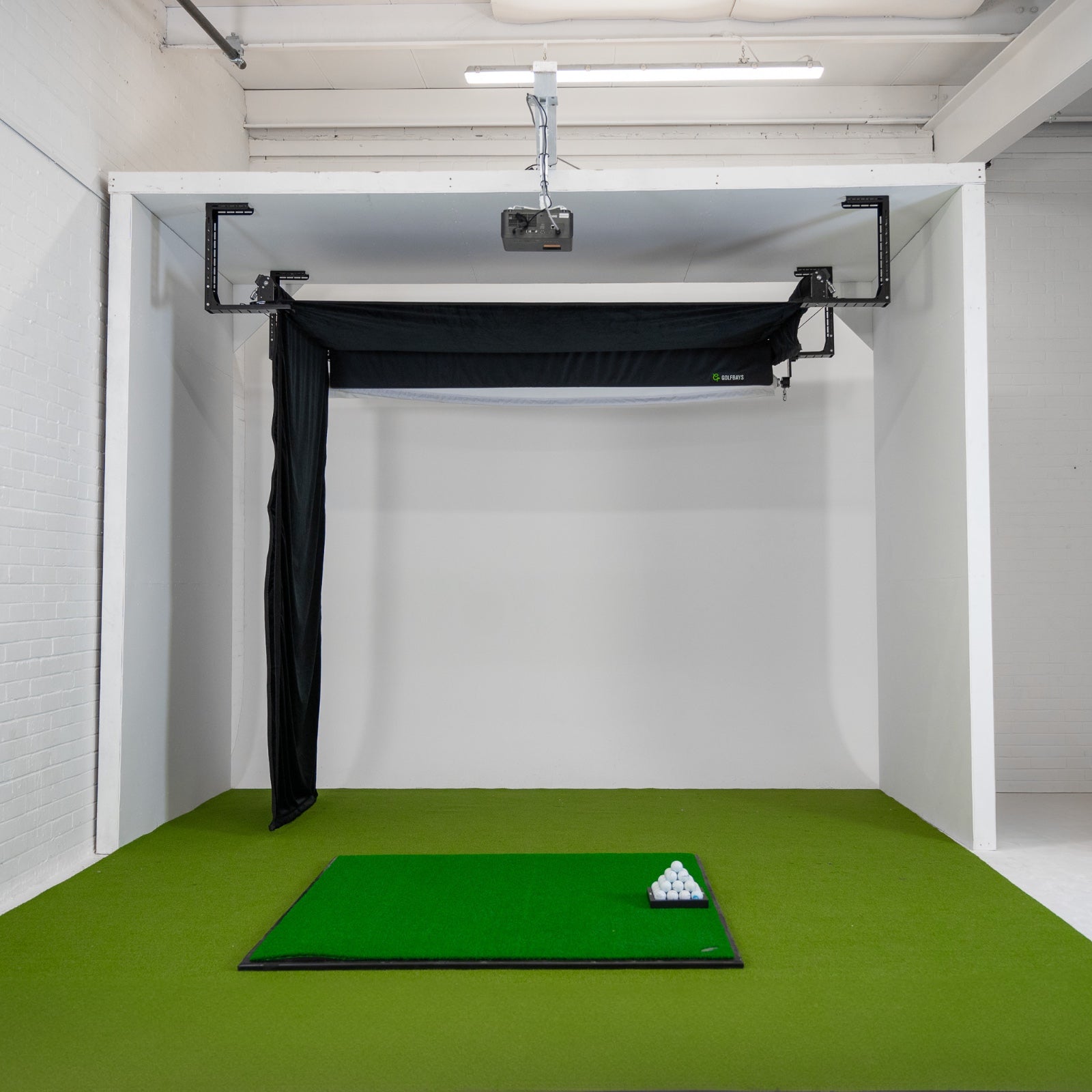 Golfbays Retractable Simbox Golf Simulator Enclosure - W 3.2m x H 3m x D 1.2m